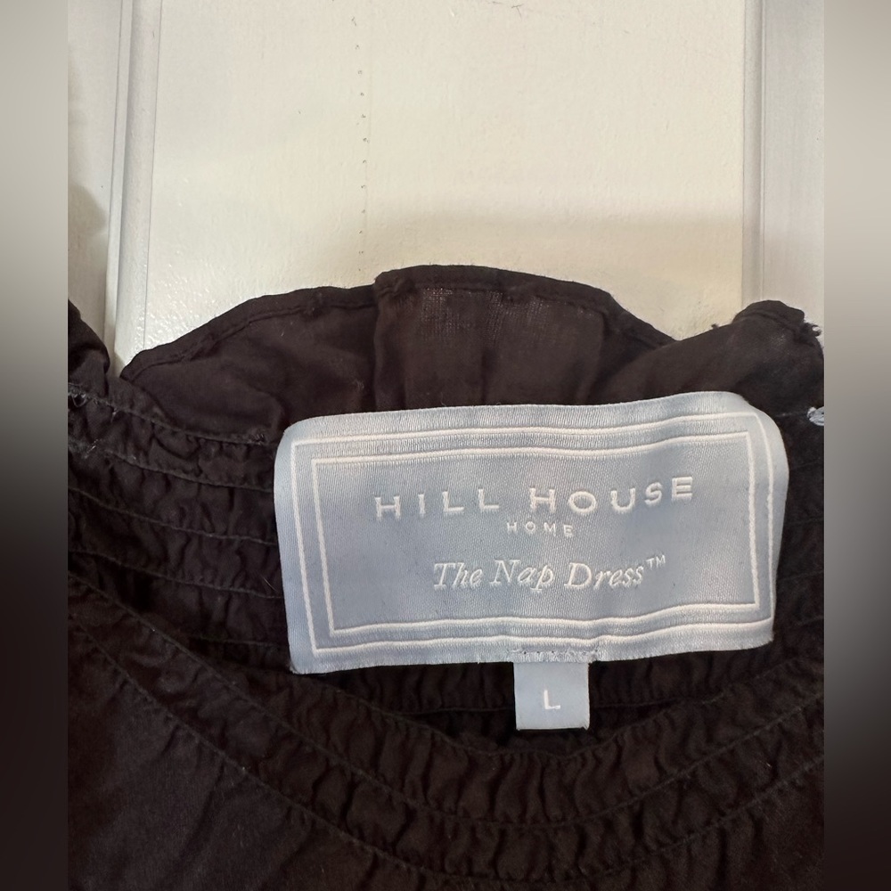 Hill House Ellie Nap Dress Sheer Black Swiss Dot Large